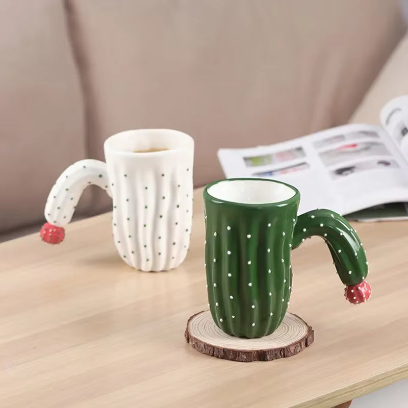 Cactus Cup Cute Cactus Coffee Mug 14Oz 400Ml Ceramic Mug Milk Mugs Tea Cup Gift Women Men Girls Boys Drinkware