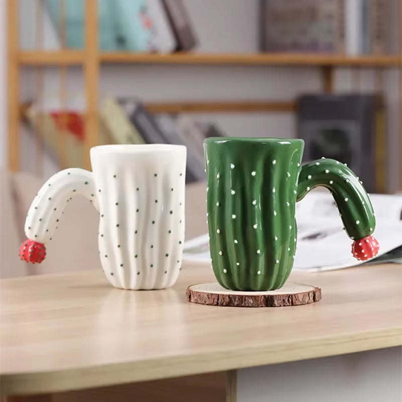 Cactus Cup Cute Cactus Coffee Mug 14Oz 400Ml Ceramic Mug Milk Mugs Tea Cup Gift Women Men Girls Boys Drinkware