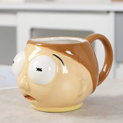 Cute Ceramic Mugs Creative Elderly Children Character Coffee Cups Office Afternoon Tea Mug Kitchen Drinkware Home Accessories