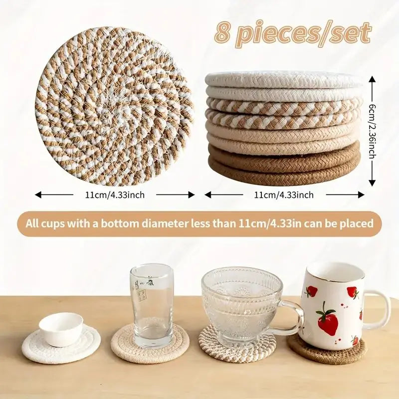 8-Piece Set Absorbent Coasters 