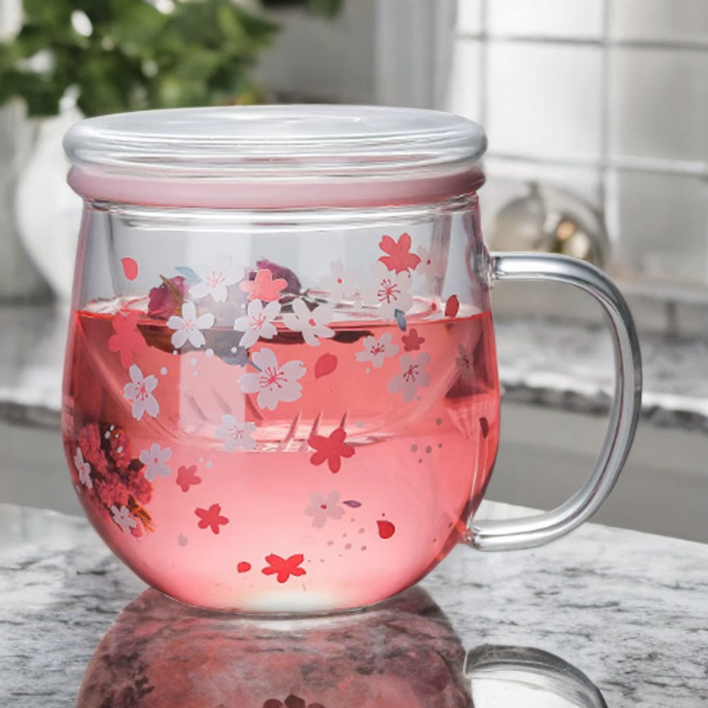 300Ml Sakura Cherry Blossom Teacup w/ Infuser