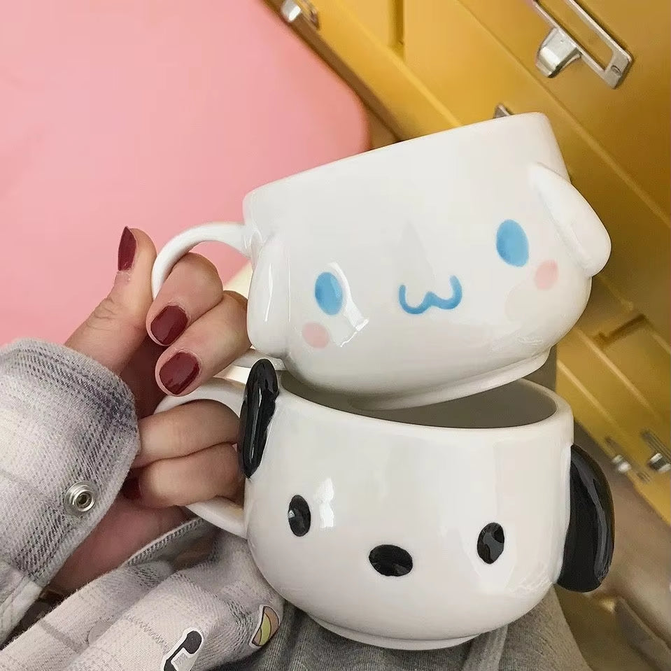 Kawaii Sanrio Ceramic Mug Cinnamoroll Accessories Cute Beauty Cartoon Anime Coffee Mugs Milk Mug Water Cup Toys for Girls Gift