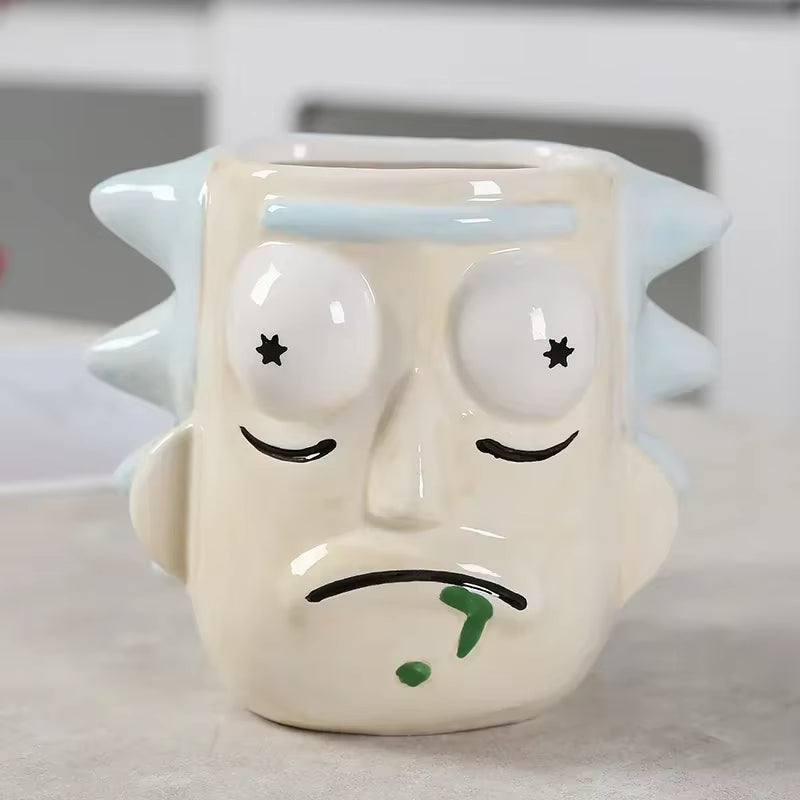 Cute Ceramic Mugs Creative Elderly Children Character Coffee Cups Office Afternoon Tea Mug Kitchen Drinkware Home Accessories