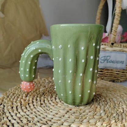 Cactus Cup Cute Cactus Coffee Mug 14Oz 400Ml Ceramic Mug Milk Mugs Tea Cup Gift Women Men Girls Boys Drinkware