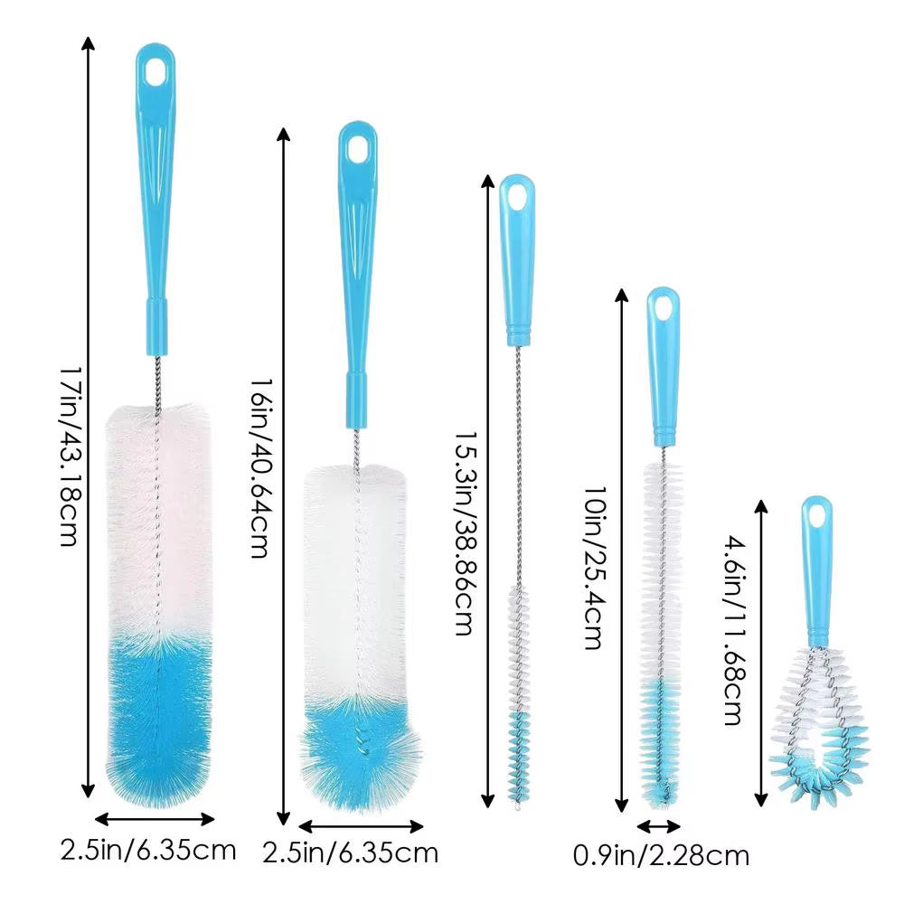 Water Bottle Cleaner Brush Set Cleaning Brush Cup Lid Detail Brush 8 PCS Cleaning Brush with Long Handle Multifunctional Crevice